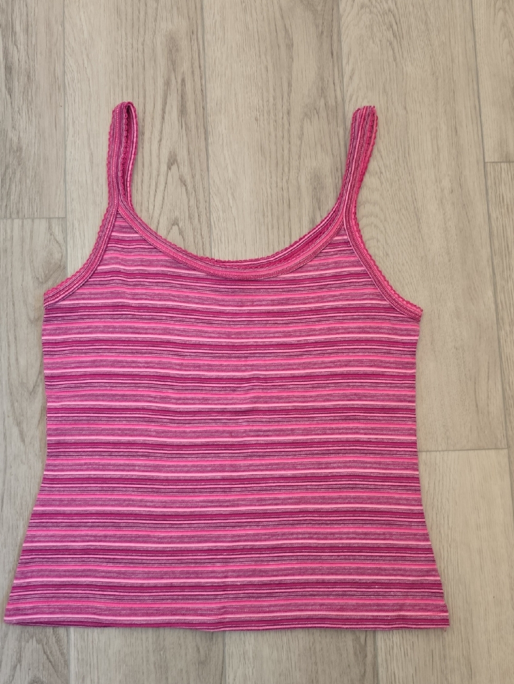Vintage New York & Company Pink Striped Tank Top Size L